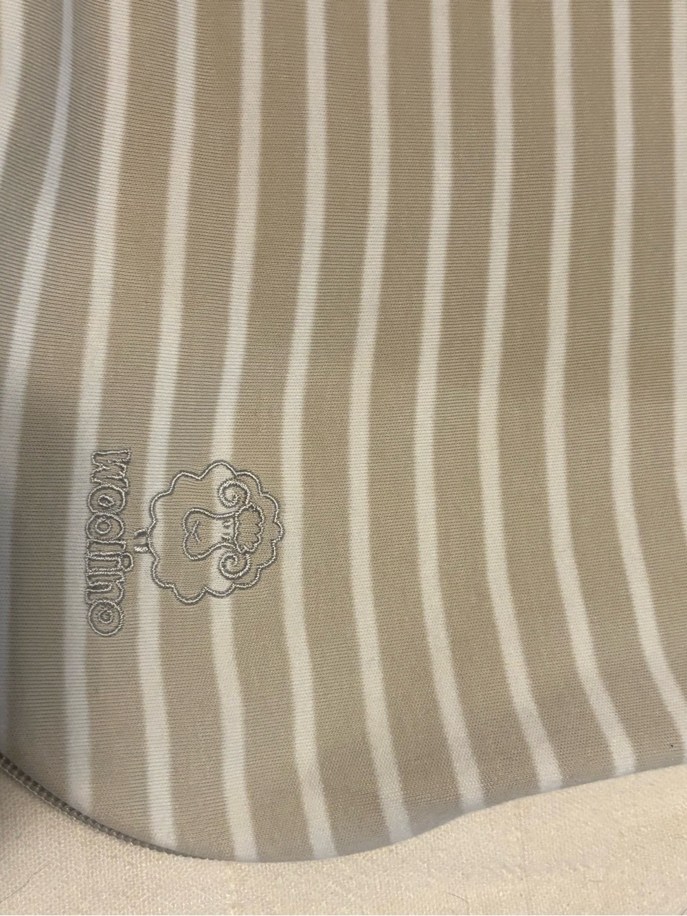 Woolino Striped Baby Sleep Bag — Taupe & Cream